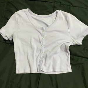 Purple button crop top